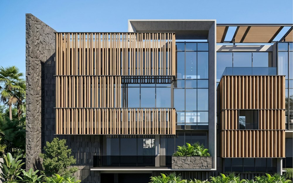 Integrated Louvers in Curtain Walls Works